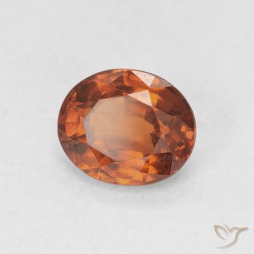 1.65 ct Orange Hessonite Garnet Stone, Natural Hessonite Garnet in Oval Facet Shape for Sale