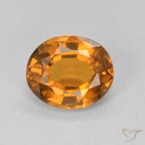 1.69ct Natural Medium Orange Hessonite Garnet, Oval, VS-SI