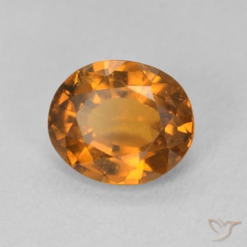 1.69 ct Orange Hessonite Garnet Stone, Natural Hessonite Garnet in Oval Facet Shape for Sale