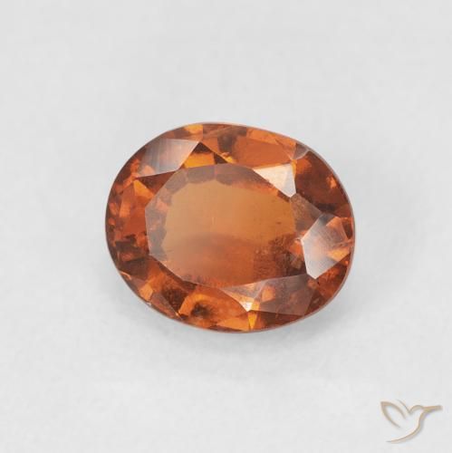 1.48 ct Orange Hessonite Garnet Stone, Natural Hessonite Garnet in Oval Facet Shape for Sale