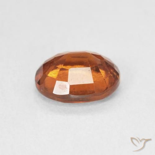 Hessonite Garnet Gemstone in 7.4 x 6.1 mm Size for Sale, Hessonite Garnet Stone in Deep Orange Color