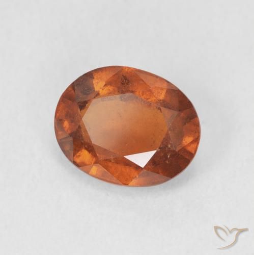 2.04 ct Orange Hessonite Garnet Stone, Natural Hessonite Garnet in Oval Facet Shape for Sale