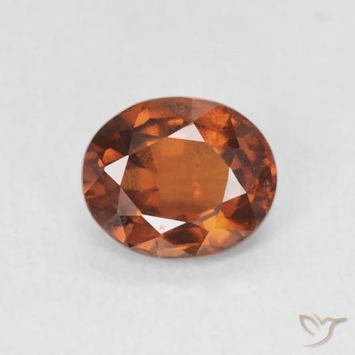1.38ct Natural Reddish Orange Hessonite Garnet, Oval, VS-SI