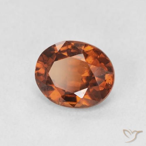 1.38 ct Orange Hessonite Garnet Stone, Natural Hessonite Garnet in Oval Facet Shape for Sale