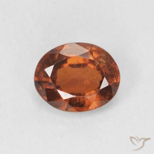 1.35ct Natural Deep Orange Hessonite Garnet, Oval, VS-SI
