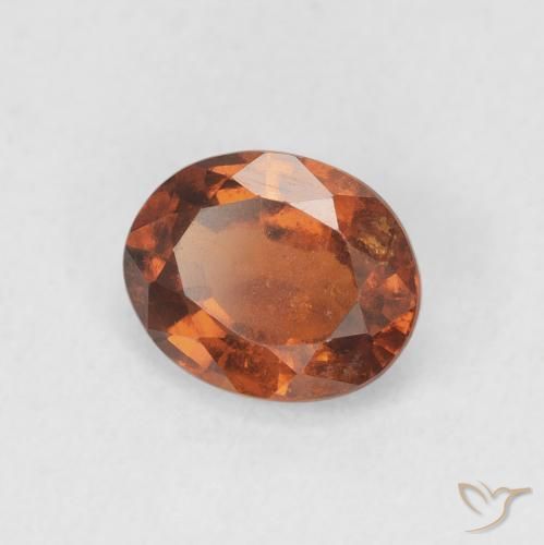 1.35 ct Orange Hessonite Garnet Stone, Natural Hessonite Garnet in Oval Facet Shape for Sale