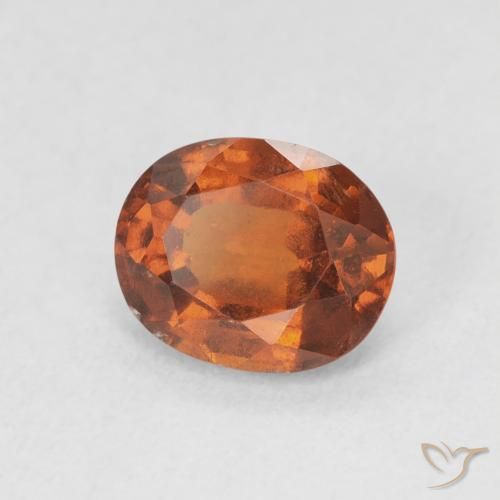 1.69 ct Orange Hessonite Garnet Stone, Natural Hessonite Garnet in Oval Facet Shape for Sale