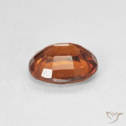 Hessonite Garnet Gemstone in 7.7 x 6.4 mm Size for Sale, Hessonite Garnet Stone in Medium Dark-Orange Color