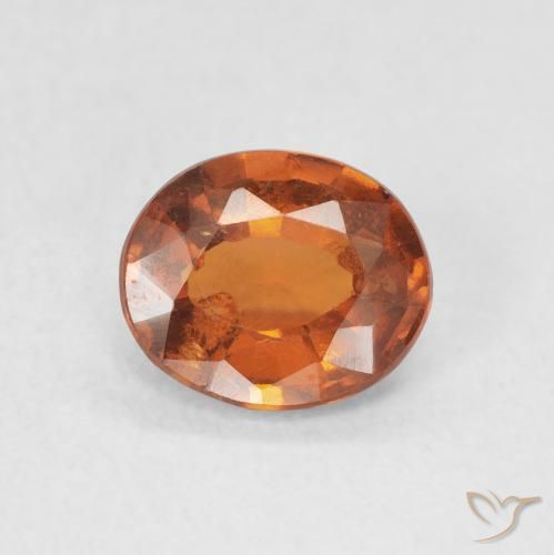1.37 ct Orange Hessonite Garnet Gemstone, Hessonite Garnet Gem in Oval Facet Shape for Sale.