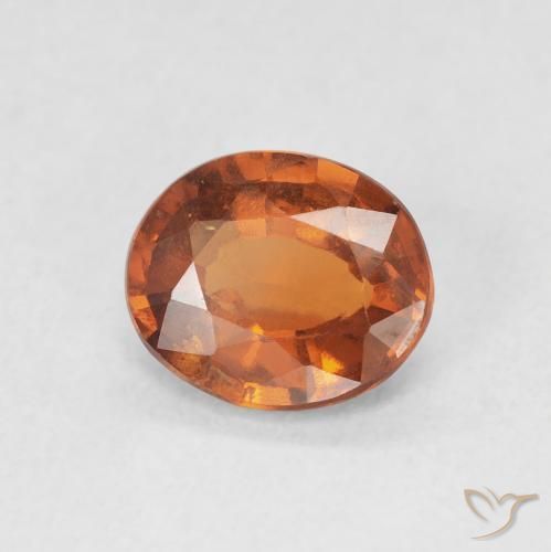1.37 ct Orange Hessonite Garnet Stone, Natural Hessonite Garnet in Oval Facet Shape for Sale