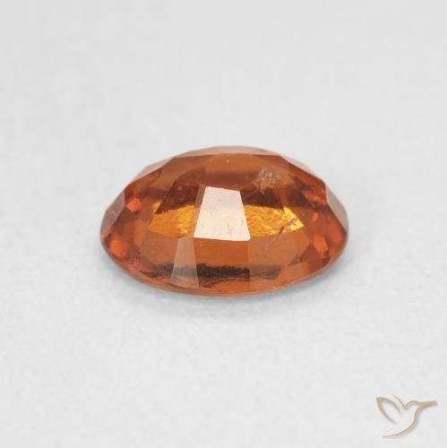 Hessonite Garnet Gemstone in 7.6 x 6.3 mm Size for Sale, Hessonite Garnet Stone in Deep Orange Color