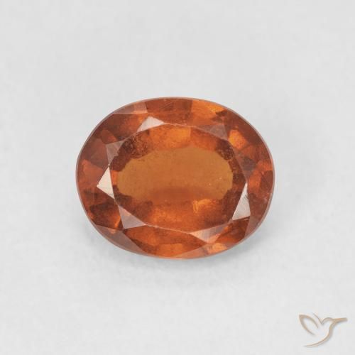 1.56ct Natural Deep Orange Hessonite Garnet, Oval, VS-SI