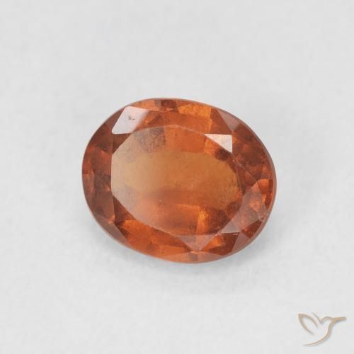 1.56 ct Orange Hessonite Garnet Stone, Natural Hessonite Garnet in Oval Facet Shape for Sale