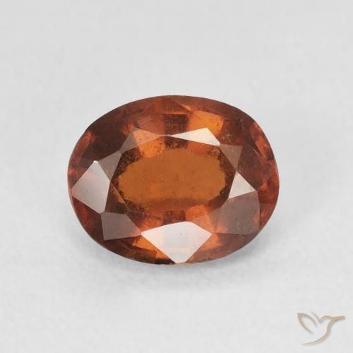 1.32ct Natural Medium Dark-Orange Hessonite Garnet, Oval, VS-SI