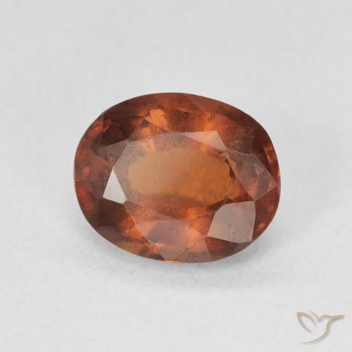 1.32 ct Orange Hessonite Garnet Stone, Natural Hessonite Garnet in Oval Facet Shape for Sale