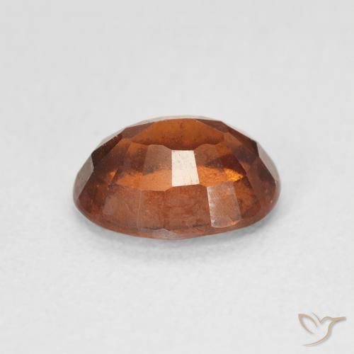 Hessonite Garnet Gemstone in 7.4 x 6 mm Size for Sale, Hessonite Garnet Stone in Medium Dark-Orange Color