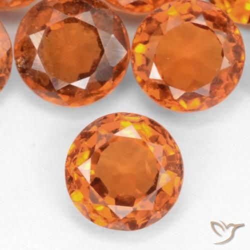 1.11ct Medium-Dark Orange Hessonite Garnet, Round, SI-I1