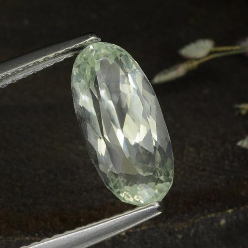 3.76 ct Green Hiddenite Stone, Natural Hiddenite in Oval Facet Shape for Sale