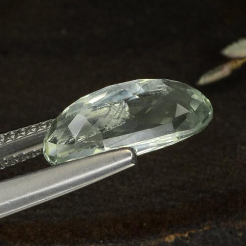 Hiddenite Gemstone in 13.4 x 6.3 mm Size for Sale, Hiddenite Stone in Medium Green-Grey Color