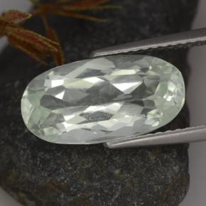 Very Light Green Hiddenite Gem - 4.2ct Oval Facet (ID: 474604)