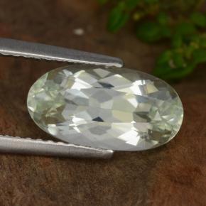 Blanc verdâtre pâle Hiddénite gemme - 2.8ct Ovale facette (ID: 475059)