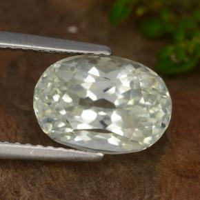 Vert grisâtre Hiddénite gemme - 4.4ct Ovale facette (ID: 475060)