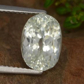 4.44 ct Green Hiddenite Stone, Natural Hiddenite in Oval Facet Shape for Sale