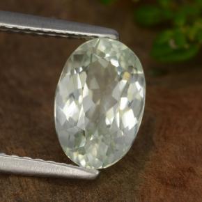 2.36 ct Green Hiddenite Stone, Natural Hiddenite in Oval Facet Shape for Sale