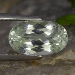 3.32 ct Green Hiddenite Gemstone, Hiddenite Gem in Oval Facet Shape for Sale.