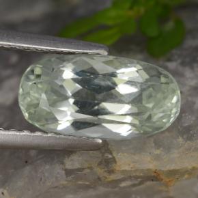 2.44 ct White Hiddenite Gemstone, Hiddenite Gem in Oval Facet Shape for Sale.