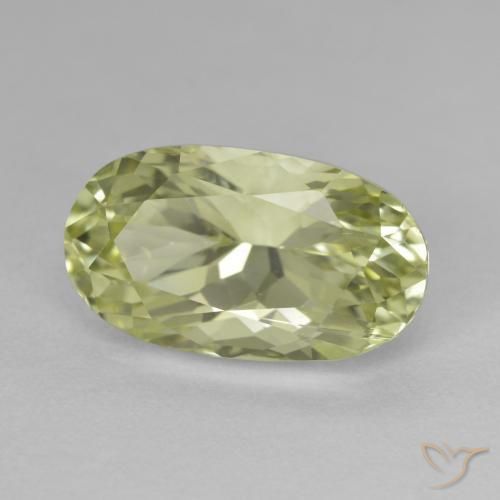 9.83 ct Green Hiddenite Stone, Natural Hiddenite in Oval Facet Shape for Sale