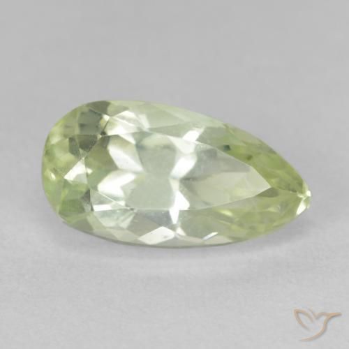 5.15 ct Yellow Hiddenite Stone, Natural Hiddenite in Pear Facet Shape for Sale