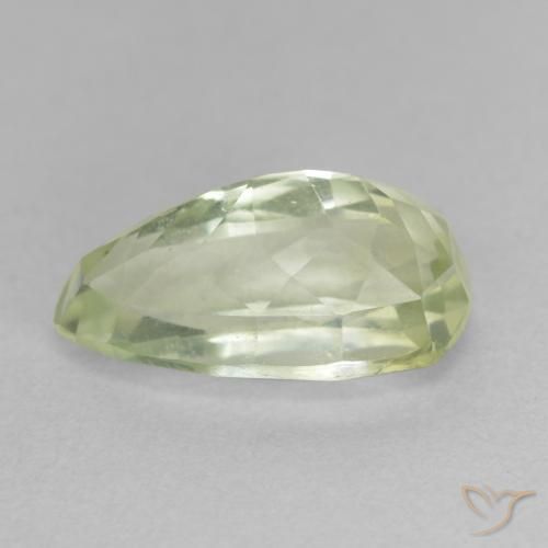 Hiddenite Gemstone in 13.9 x 7.4 mm Size for Sale, Hiddenite Stone in Light Greenish Yellow Color
