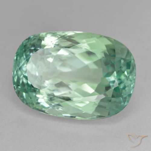 23.63 ct Turquoise Hiddenite Stone, Natural Hiddenite in Cushion-Cut Shape for Sale