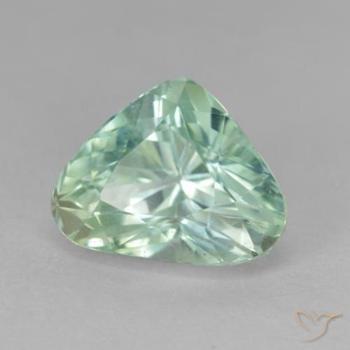 8.36 ct Turquoise Hiddenite Stone, Natural Hiddenite in Pear Facet Shape for Sale