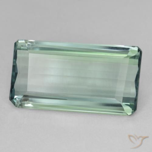 13.37 ct Turquoise Hiddenite Stone, Natural Hiddenite in Octagon Step Cut Shape for Sale