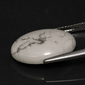 Howlite Gemstone in 18 x 13 mm (calibrated) Size for Sale, Howlite Stone in Greyish White Color