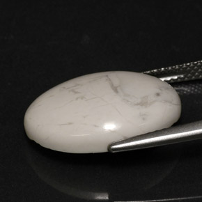 Howlite Gemstone in 18 x 13 mm (calibrated) Size for Sale, Howlite Stone in Greyish White Color