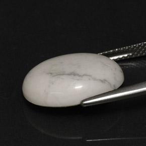 Howlite Gemstone in 16 x 12 mm (calibrated) Size for Sale, Howlite Stone in Greyish White Color