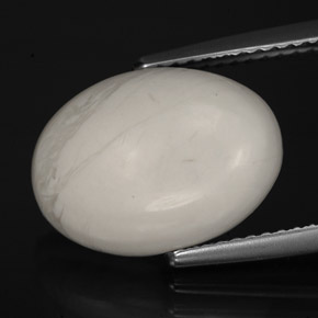 6.21 ct White Howlite Stone, Natural Howlite in Oval Cabochon Shape for Sale