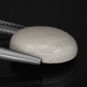 Howlite Gemstone in 14 x 10 mm (calibrated) Size for Sale, Howlite Stone in Greyish White Color
