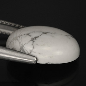 Howlite Gemstone in 14 x 10 mm (calibrated) Size for Sale, Howlite Stone in Greyish White Color