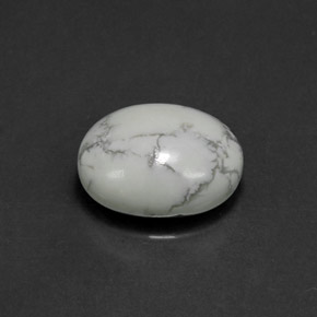 2.60 ct White Howlite Stone, Natural Howlite in Oval Cabochon Shape for Sale