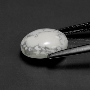 Howlite Gemstone in 10 x 8 mm (calibrated) Size for Sale, Howlite Stone in Greyish White Color