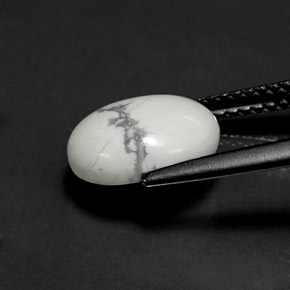 Howlite Gemstone in 10 x 8 mm (calibrated) Size for Sale, Howlite Stone in Greyish White Color
