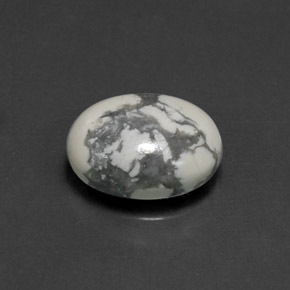 2.66 ct White Howlite Stone, Natural Howlite in Oval Cabochon Shape for Sale