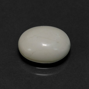 2.63 ct White Howlite Stone, Natural Howlite in Oval Cabochon Shape for Sale