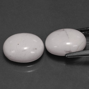 Howlite Gemstone in 10 x 8 mm (calibrated) Size for Sale, Howlite Stone in Greyish White Color