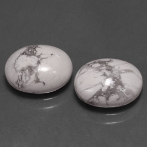 5.34 ct White Howlite Stone, Natural Howlite in Oval Cabochon Shape for Sale