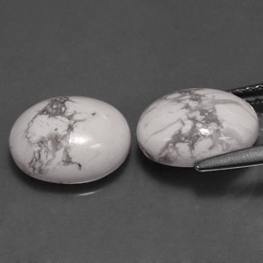 Howlite Gemstone in 10 x 8 mm (calibrated) Size for Sale, Howlite Stone in Greyish White Color